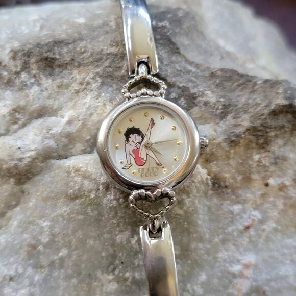 Betty Boop Silver Watch by Valdawn 2002 Heart Link Band Retro Collectible Gift main image 5